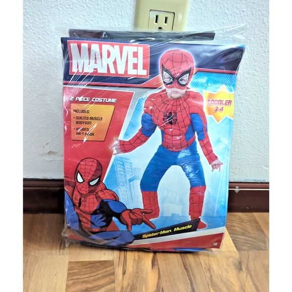 Marvel Spider Man Muscle Costume Child Toddler 3/4 New authentic fast shipping - Picture 1 of 4